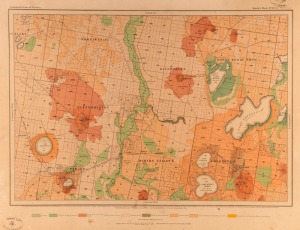 An archive of predominantly Victorian topographical, geological and sub-divisional maps and drawings; printed, lithographed and hand-drawn examples in very mixed condition and sizes, mostly circa 1900-1940s with a smattering of material from other States 