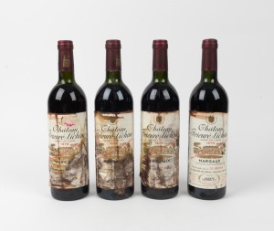 CH&Acirc;TEAU PRIEUR&Eacute;-LICHINE, Margaux, Grand Cru Class&eacute;, 1978 vintage, 750ml, 4 bottles. Note: Damage to labels.