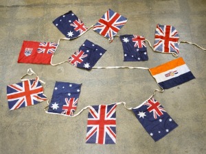 Patriotic bunting with Australian and British flags, mid 20th century, 3.5m long
