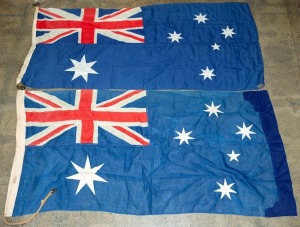 Two vintage Australian flags, stitched cotton, (with repairs), 20th century, ​​​​​​​approx. 85 x 165cm each