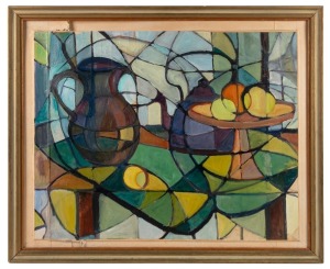 BARBARA BRASH (1925-1998) (attributed), (Bell School still life), oil on board, pencil inscription to the frame verso with additional notation, 59 x 75cm, 73 x 88cm overall