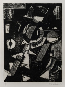 KIM WESTCOTT (1968 - ), Untitled, Drypoint etching, editioned 2/5, signed and dated 1986 in lower margin, 57 x 38cm (paper size)