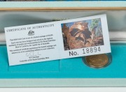 TWO HUNDRED DOLLARS, 1989 $200 gold Frilled Neck Lizard, Proof; in original box of issue. - 2