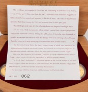 THE AUSTRALIAN NUGGET 2003 PROOF SET OF FIVE COINS featuring the $100 (1oz) "Canvas Town", plus $50, $25, $15 and $5 Kangaroos, all attractively presented in the original timber case of issue accompanied by the Certificate of Authenticity which identifies - 2