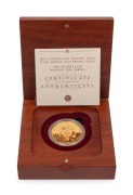 The Australian Nugget 2005 Gold Coin Proof&nbsp;$100 (1oz) "Welcome Stranger", in original jarrah box and packaging, together with Certificate of Authenticity identifying the coin as No.81 of 1,500 produced.