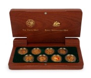 SYDNEY&nbsp;2000 $100 GOLD PROOF COIN COLLECTION, comprising of eight different designs, presented in the original jarrah timber case, and accompanied by 8 Certificates of Authenticity identifying the coins as set No.04756 together with the original Certificat