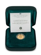 2001 YEAR OF THE SNAKE: AUSTRALIAN LUNAR GOLD BULLION COIN PROOF $15 (1/10oz) in the original silk-lined case of issue and accompanied by a Certificate of Authenticity indicating that this is coin No.3940