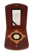 2002 $20 bi-metal Golden Jubilee of Accession 1952-2002 silver and pure gold &frac12;oz coin which depicts Queen Elizabeth with Buckingham Palace in the background. Attractively presented in a felt-lined timber case, with Certificate of Authenticity for No.0889.