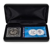 1996 $40 (1oz) Palladium Emu Proof in felt-lined&nbsp;case of issue with $5 Emu Palladium Phone Card.