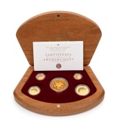 THE AUSTRALIAN NUGGET 2005 PROOF SET OF FIVE COINS featuring the $100 (1oz) "Welcome Stranger", plus $50, $25, $15 and $5 Kangaroos, all attractively presented in the original timber case of issue accompanied by the Certificate of Authenticity which ident