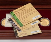 THE ROYAL AUSTRALIAN MINT RARE BIRD PROOF COIN COLLECTION comprising of the 2004 $150 Cassowary, the 2005 $150 Malleefowl and the 2006 $150 Red-tailed Black Cockatoo, beautifully presented in the original jarrah velvet-lined case and accompanied by indivi - 2