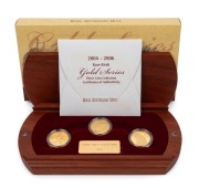 THE ROYAL AUSTRALIAN MINT RARE BIRD PROOF COIN COLLECTION comprising of the 2004 $150 Cassowary, the 2005 $150 Malleefowl and the 2006 $150 Red-tailed Black Cockatoo, beautifully presented in the original jarrah velvet-lined case and accompanied by indivi