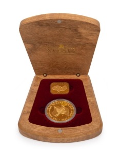 THE AUSTRALIAN NUGGET 2001 PROOF "KANGAROO" $200 (2oz) coin, attractively presented in the original timber case of issue and packaging; accompanied by a plaque which identifies this as coin No.062 of only 300.