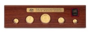 THE AUSTRALIAN NUGGET 1998 PROOF SET OF FIVE "KANGAROO" COINS featuring the $100 (1oz), plus $50, $25, $15 and $5 Kangaroos, all attractively presented in the original jarrah timber display of issue which incorporates a plaque which identifies this as one