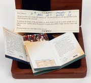 Her Majesty Queen Elizabeth II The Golden Jubilee Proof Collection 2002-2003 from the Royal Australian Mint: 2002 $100 (1oz) pure gold 50th Anniversary of the Accession, together with the silver 50c Accession Proof (numbered set 0648 of the 2002 produced) - 2