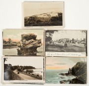 Postcards: VICTORIA - MORNINGTON PENINSULA: A collection of photographic postcards featuring women in petticoats at Sorrento Back Beach and pier, detailed views of the early development of Mornington Main Street, early Dromana&nbsp;from atop Arthur's Seat,&nbsp;coa