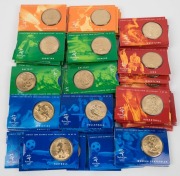 2000 Sydney Olympics&nbsp;$5 bronze coins, two complete sets of 28,&nbsp;issued in 1997 and all in original credit-card style packs. Unc. (56).