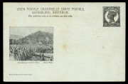 QUEENSLAND: POSTAL CARDS (VIEWS): 1898 1&frac12;d Medallion Portrait Post Card Essay Proof on thick pale blue-green stock , captioned image of 'Cane-field and Selector's House'; plus the issued design used in 1903 from Brisbane to Torino, Italy. Ex R. A. Butler.