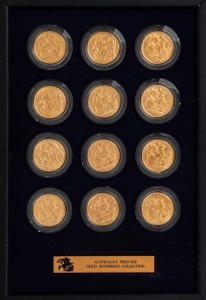 1900 - 1911 PERTH MINT COLLECTION of twelve Sovereigns in a presentation album titled "Australia's Prestige Gold Sovereign Collection" with a Certificate from Downie's who advertised this as one of only 50 sets they were able to assemble "in superior quality" when marketed in 1996.
