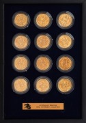 1912 - 1923 PERTH MINT COLLECTION of twelve Sovereigns in a presentation album titled "Australia's Prestige Gold Sovereign Collection" with a Certificate from Downie's who advertised this as one of only 50 sets they were able to assemble "in superior qual