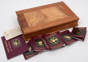 1995 - 2003 FLORAL EMBLEMS OF AUSTRALIA: A complete set of nine uncirculated&nbsp;22ct gold $100 coins presented in a superb timber case with felt lining; each coin accompanied by its' own Certificate of Authenticity and Limitation; and the booklet which accom - 2