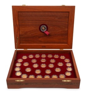 THE PERTH MINT SOVEREIGNS 1899 - 1931 - THE COMPLETE COLLECTION: From the 1899P Sovereign to the 1931P Sovereign, this collection comprises thirty-three sovereigns - representing an example of every sovereign date struck at the Perth Mint and issued under Queen Victoria (1899-1901), King Edward VII (1902-10) and King George V (1911-31). The sovereign collection is complemented by the highly sought after Perth Mint 1999 Centenary Sovereign Proof. Set No.15 of only 70 produced.