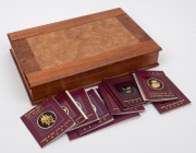 1995 - 2003 FLORAL EMBLEMS OF AUSTRALIA: A complete set of nine PROOF&nbsp;24ct gold $150 (&frac12;oz) coins presented in a superb timber case with felt lining; each coin accompanied by its' own Certificate of Authenticity and Limitation; and the booklet which accomp - 2