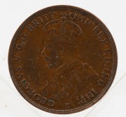 GEORGE V, 1921 Penny, doubling of obverse die, about uncirculated. - 2