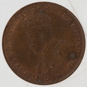 GEORGE V, 1921 Penny, uncirculated; mostly brown but with nice surfaces. - 2