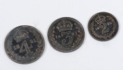 Great Britain: 1891 Maundy&nbsp;2d, 3d and 4d silver coins in original satin-lined case of issue; Unc. - 2