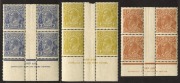 KGV Heads - CofA Watermark: &frac12;d Orange - 1/4 Turquoise, complete set of 8 in Ash Imprint blks.4, MUH/M. (32). BW: Cat.$2,800+. - 2