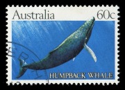1982 60c Whales "Trial printing"&nbsp; with solid background, FU, with normal single for comparison, (2). SG.841a; BW: 930E(1).&nbsp; - 2