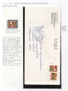 1975 (SG.608a) 18c Flower, variety "Australia 18" (black) omitted, used in combination with a 2c Fiddler Crab, both perf. VG on a 24th August 1976 OHMS cover from the Public Works Department, Melbourne to another branch of the same government&nbsp;organization - 2
