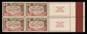ISRAEL: 1948 (Bale 10-14) First New Year, complete set in marginal tab blocks of four, superb MUH. (20)