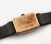 ROTARY vintage wristwatch in 9ct gold case with manual wind movement and Arabic numerals, ​​​​​​​2.5cm wide including crown. - 3