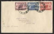1934 Macarther set of three on a first day cover cancelled&nbsp;"1NO34" at BURWOOD N.S.W.; addressed to Wharf Road, Snails Bay.