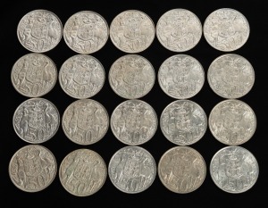 ELIZABETH II, fifty cents, mainly EF, (20).
