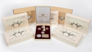 The Australian Wedding RAM Coin Collections: 2002 (1), 2003 (2), 2004 (2), 2005 (2) and 2006 (2), all sets of gem uncirculated coins in their original packaging. (9 sets).