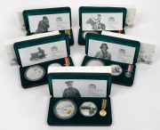 2003 AUSTRALIANS AT WAR Coin & Medallion Series: comprising of the cased sets for the Boer War, World War 1, World War 11, the Korean War and the Vietnam War. Each with their own Certificate of Authenticity.