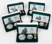 2003 AUSTRALIANS AT WAR Coin & Medallion Series: comprising of the cased sets for the Boer War, World War 1, World War 11, the Korean War and the Vietnam War. Each with their own Certificate of Authenticity.