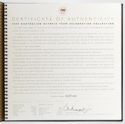 2000 Australian Olympic Team Official Celebration Collection large format book, with a $100 GOLD proof "Achievement" and 10 x $5 bronze "Gold Medal Sports" coins. Issued by the Perth Mint . This is set No. 0137 of 2000. With statements by the leading Olym - 3