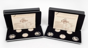 1993 and 1994 Masterpieces in Silver - The Explorers Parts 1 and 2, complete in cases of issue.