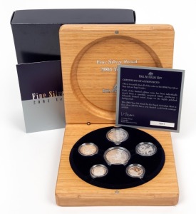2004 Fine Silver Proof set of six coins in superb timber case; with RAM Certificate No.4691 of 6500.