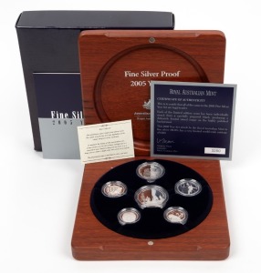 2004 Fine Silver Proof set of six coins in superb timber case; with RAM Certificate No.3280 of 6500.