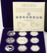 Masterpieces in Silver - Coins of the 20th Century - 1998 Milestones silver proof set of 9 coins ; set No.1933 of 15,000 in original presentation case and box with certificate. - 2