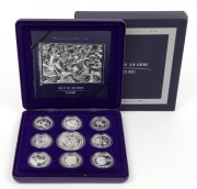 Masterpieces in Silver - Coins of the 20th Century - 1998 Milestones silver proof set of 9 coins ; set No.1949 of 15,000 in original presentation case and box with certificate.