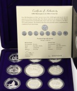 Masterpieces in Silver - Coins of the 20th Century - 1998 Milestones silver proof set of 9 coins ; set No.1849 of 15,000 in original presentation case and box with certificate. - 2