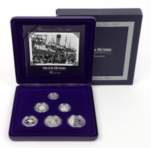 Masterpieces in Silver - Coins of the 20th Century - 1999 Memories silver proof set of 6 coins; set No.4039 of 15,000 in original presentation case and box with certificate.