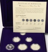 Masterpieces in Silver - Coins of the 20th Century - 1999 Memories silver proof set of 6 coins; set No.4039 of 15,000 in original presentation case and box with certificate. - 2