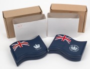 2002 Queen's Golden Jubilee of Accession, $1 silver Queen on horseback Proofs (2) issued by The Perth Mint in blue flag-like cases; each with a Certificate of Authenticity. (2). - 2